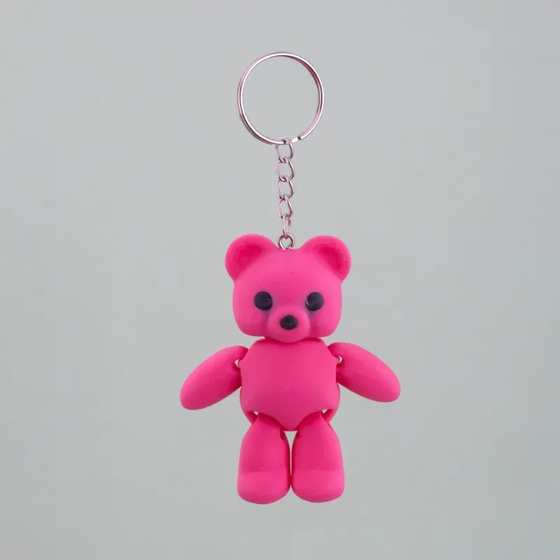 Eklemli Ayı Anahtarlık – Pembe — görsel 2