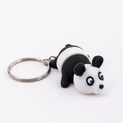 Eklemli Panda Anahtarlık 2'li Set – Siyah Beyaz