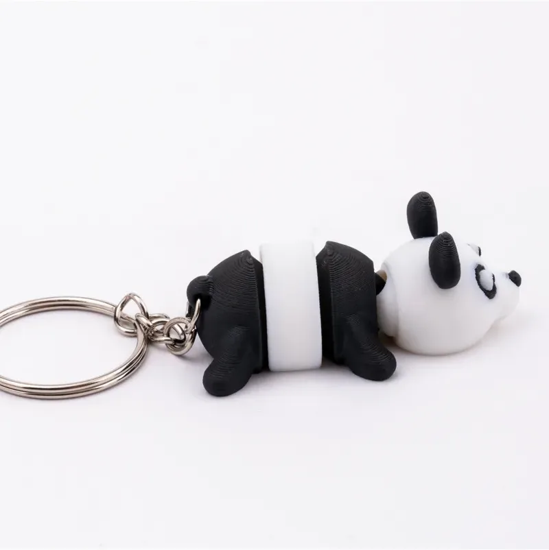 Eklemli Panda Anahtarlık 2'li Set – Siyah Beyaz — görsel 2