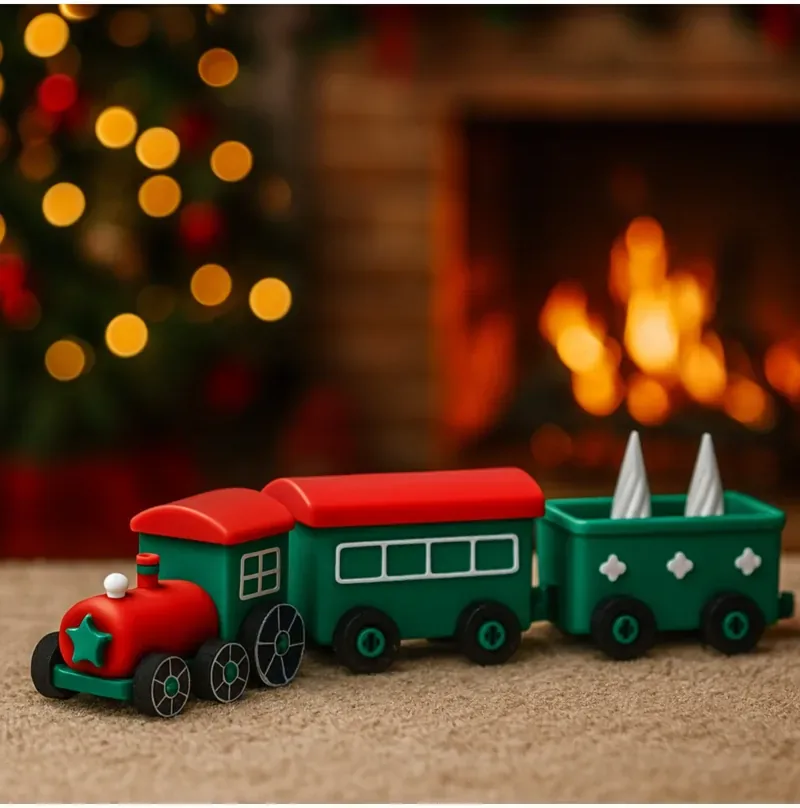 Noel Treni Masa Süsü 3 Parça 21 cm