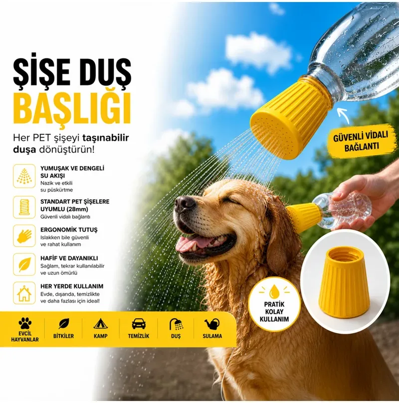 PET Şişe Duş ve Sulama Başlığı 28 mm