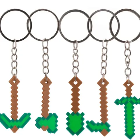 Piksel Alet Anahtarlık 5'li Set – Çok Renkli