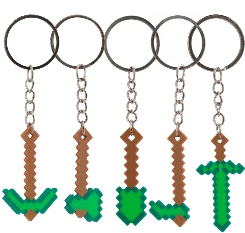 Piksel Alet Anahtarlık 5'li Set – Çok Renkli