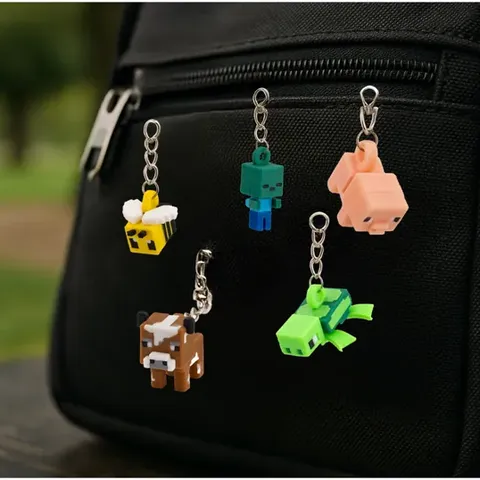 Piksel Hayvan Mini Anahtarlık 5'li Set