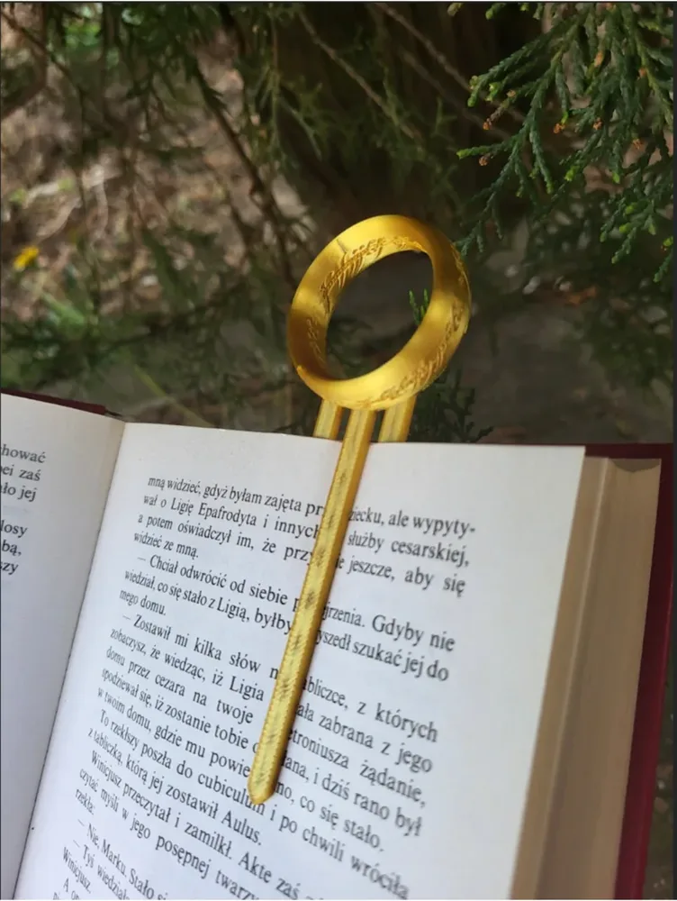 Yüzük Tasarımlı Kitap Ayracı – Altın