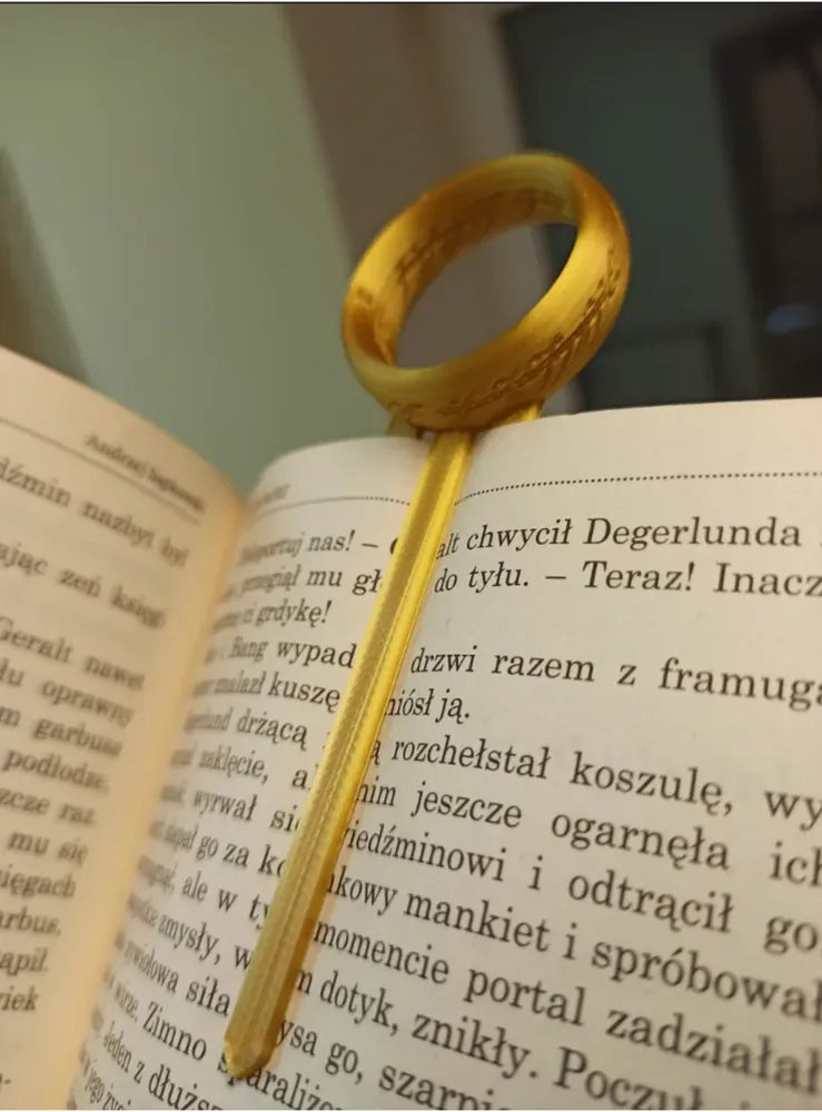 Yüzük Tasarımlı Kitap Ayracı – Altın — görsel 3